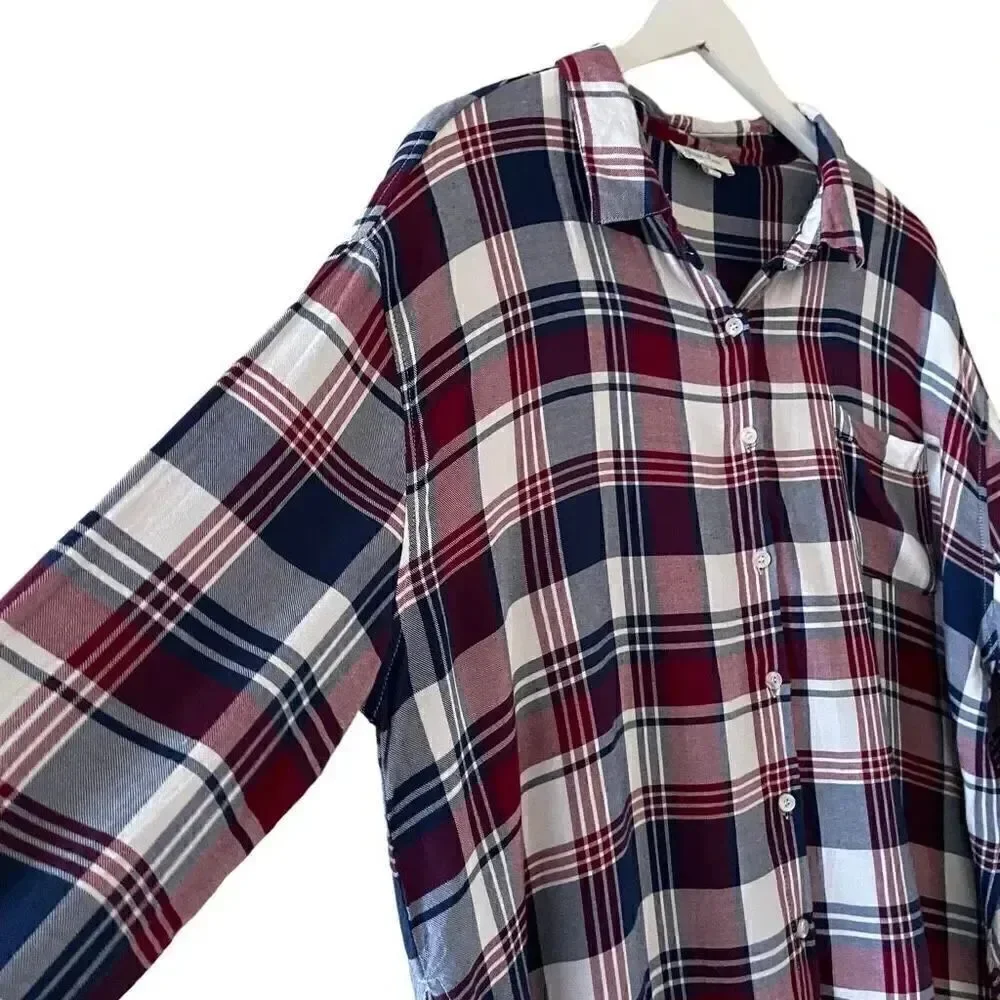 Grace & Lace Viscose Rolling Sleeves  Casual Button-Down Collar SZ XL # 1630